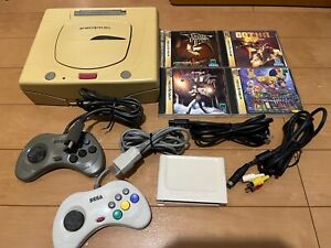 SEGA Saturn Console White Color & Controller with 4 games Japan