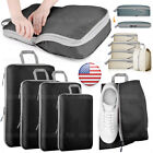 5Pcs Compression Packing Cubes Expandable Storage Travel Luggage Bags Organizer