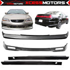 Fits 98-02 Honda Accord Coupe Type J Front + Rear Bumper Lip + Side Skirts PU (For: 2000 Honda Accord)