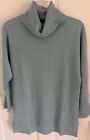 Magaschoni Light Blue Cashmere Cowl-neck Sweater Dolman Sleeves Small