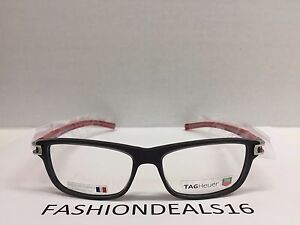 New Tag Heuer w/TAGS 7605 Track S Gray Red TH7605 004 56mm Optical Eyeglasses