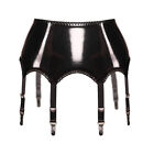 Sexy Women's Suspender Belt with Tights Patent Leather 4 StrapsTights Lingerie