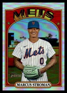2021 Topps Heritage High # Chrome Silver Refractor #/572 #579 Marcus Stroman