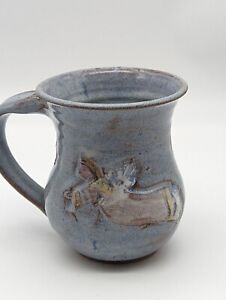 New ListingGroundhog Blues Handmade Pottery Angel Mug