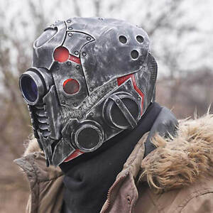 Halloween Punk Masque Face Mask Helmet Steampunk Robot Masque Headgear Cosplay