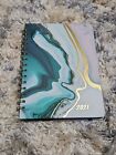 2021 WEEKLY/MONTHLY Planner  White Green Gold Marble - NEW