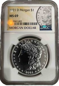 New Listing2021 D Morgan Silver Dollar - NGC MS69 Exact Coin as Shown ~ RARE Denver Mint