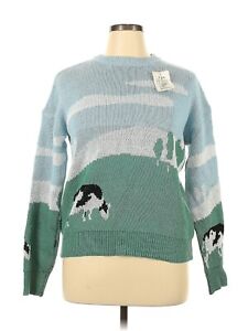 Unbranded Modcloth Unique Vintage Novelty Cow Pasture Landscape Sweater XL