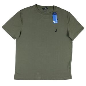 Men's Nautica Solid Crewneck Lifestyle Short Sleeve T-Shirt Olive Green V7308M