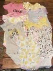 Lot Of 9 - Infant Baby Girls Pink Yellow 3-6 Months 3-6m Summer Rompers Tshirts