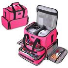 Byootique Double Layer Nail Polish Organizer Carrying Case W/ 2 Removable Bags