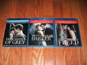 Fifty Shades of Grey trilogy on Blu-ray only. No DVD discs. Grey, Darker & Freed