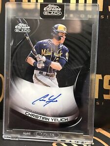 New Listing2022 Topps Chrome Black Christian Yelich Auto #CYE Brewers SEALED 🔥