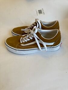 VANS Off The Wall Sneakers 500714 Brown/White Suede & Canvas Mens 4.5 Womens 6