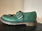 Vintage 1990s Dr Martens Mary Jane green leather shoes made in England UK 7