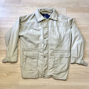 Vtg Woolrich Parka XL Wool Blanket Lined Tan Field Jacket 90s Coat Made USA