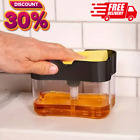 2in1 Kitchen Liquid Soap Pump Sink Dispenser Sponge Holder Press Countertop Rack