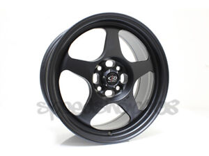 Rota Slipstream Wheels Satin Black 16X7 +40 4X100 67.1 DC EG Integra Civic Rims