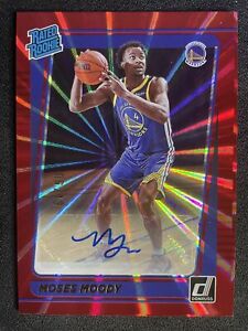 2021 Donruss RED HOLO Laser #234 Moses Moody Warriors RC Rookie AUTO 06/49 SSP