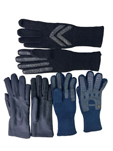 3 Pair Women's Gloves 1 Etienne Aigner Blue 2 Isotoner Black Pre-Owned Very Good