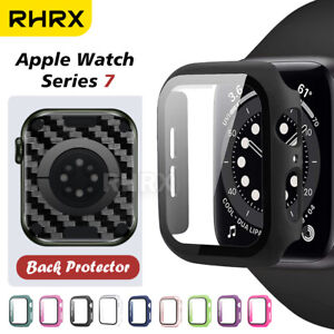 For Apple Watch Series 9 8 7 41/45MM Hard Bumper Shockproof Case+Back Protector