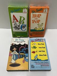 Lot of 4 Dr Seuss VHS - One Fish Two Fish, ABC, Hop on Pop, Hoober-Bloob Highway