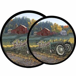 Electric Stove Top Range Round Morning Run Design Burner Covers (Set of 4), NEW