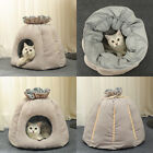 Pet Cat Soft Bed Cuddle Warm Plush Cave Tent House Sleeping Nest Cartoon Style