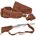 1 Set Leather Buttstock No Drill Shell Holder with Gun Sling Right / Left Handed