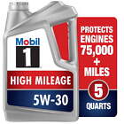 High Mileage Full Synthetic Motor Oil 5W-30, 5 Quart