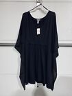 Catherine’s Women Beach Swimsuit Cover Up Poncho 5X Black NWT