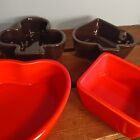 New ListingWCL Dipping Bowl Set Of 4, Shaped Like Card Suits, Ceramic, Red & Black