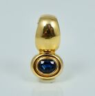 Vintage 18k H. Stern .37ct Blue Sapphire Pendant Necklace Enhancer Oval 750