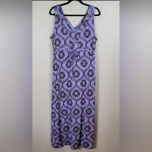 Fresh Produce Napa Beachcomber Maxi Dress Size L Sleeveless Tie Waist Style 2167