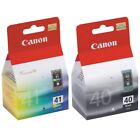 2-PK Genuine Canon OEM PG-40 Black / CL-41 Color Ink Cartridge Set