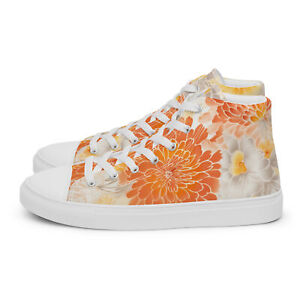 Kimono floral pattern Japanese pattern Women’s high top canvas shoes F/S