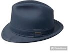 Stetson Fedora Navy Blue Water Repellent Cloth Hat Size 7 1/4