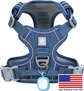 Blue,XXXL Dog Harness for Large Dogs with Pet ID Tag,No Pull,Easy Control Handle