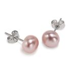 925 Sterling Silver Freshwater Cultured Pearl Stud Earrings 7-8mm Gift Box