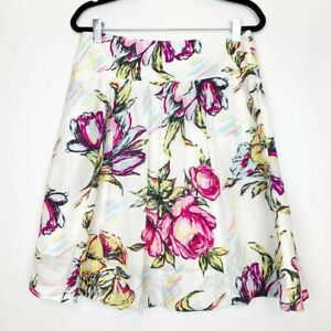 Cabi Floral A Line Skirt Women's Multicolor Pockets Lined Size 2 #469