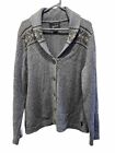Vintage Woolrich Womens XL Button Up Cardigan V Neck Blue Collar Long Sleeve