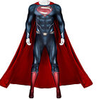 Man Of Steel Clark Kent Cosplay Outfit Superman Costume Halloween Zentai