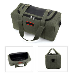 Military Men's Handbag Shoulder Bag Canvas Leather Gym Duffle Travel Luggage Bag