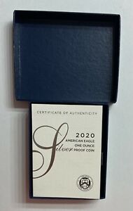 2020-W  **** PROOF SILVER EAGLE BOX & COA **** L@@K AT PICTURES!!!!!