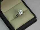 1Ct Round Cut Lab-Created  Diamond Women's Engagement Ring 14K White Gold Finish