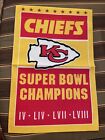 Kansas City Chiefs 4-Time Super Bowl Champions 12x18in Garden Flag Double Sided