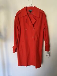 Something Navy red/orange trench coat over size Small  NWT