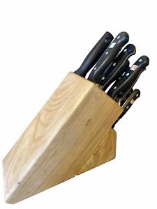 Wusthof & Zwilling (3) Knives and Wood Knife Block 14 Piece Set Germany