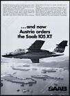 1968 Saab 105 XT Austrian Air Force plane photo vintage print ad
