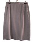 Vintage KL Karl Lagerfeld Navy Silver Grey Striped Skirt Linen Blend Sz 10 EUC